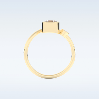 Bezel & Bypass Style Wedding Band with 0.79 CT Round Cut Moissanite