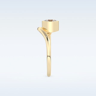 Bezel & Bypass Style Wedding Band with 0.79 CT Round Cut Moissanite