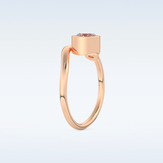 Bezel & Bypass Style Wedding Band with 0.79 CT Round Cut Moissanite