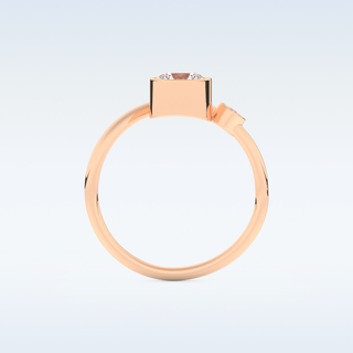 Bezel & Bypass Style Wedding Band with 0.79 CT Round Cut Moissanite