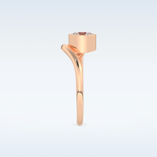 Bezel & Bypass Style Wedding Band with 0.79 CT Round Cut Moissanite