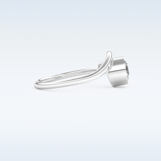 Bezel & Bypass Style Wedding Band with 0.79 CT Round Cut Moissanite