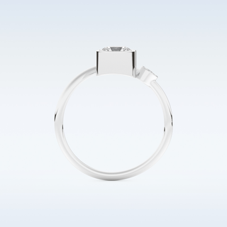 Bezel & Bypass Style Wedding Band with 0.79 CT Round Cut Moissanite