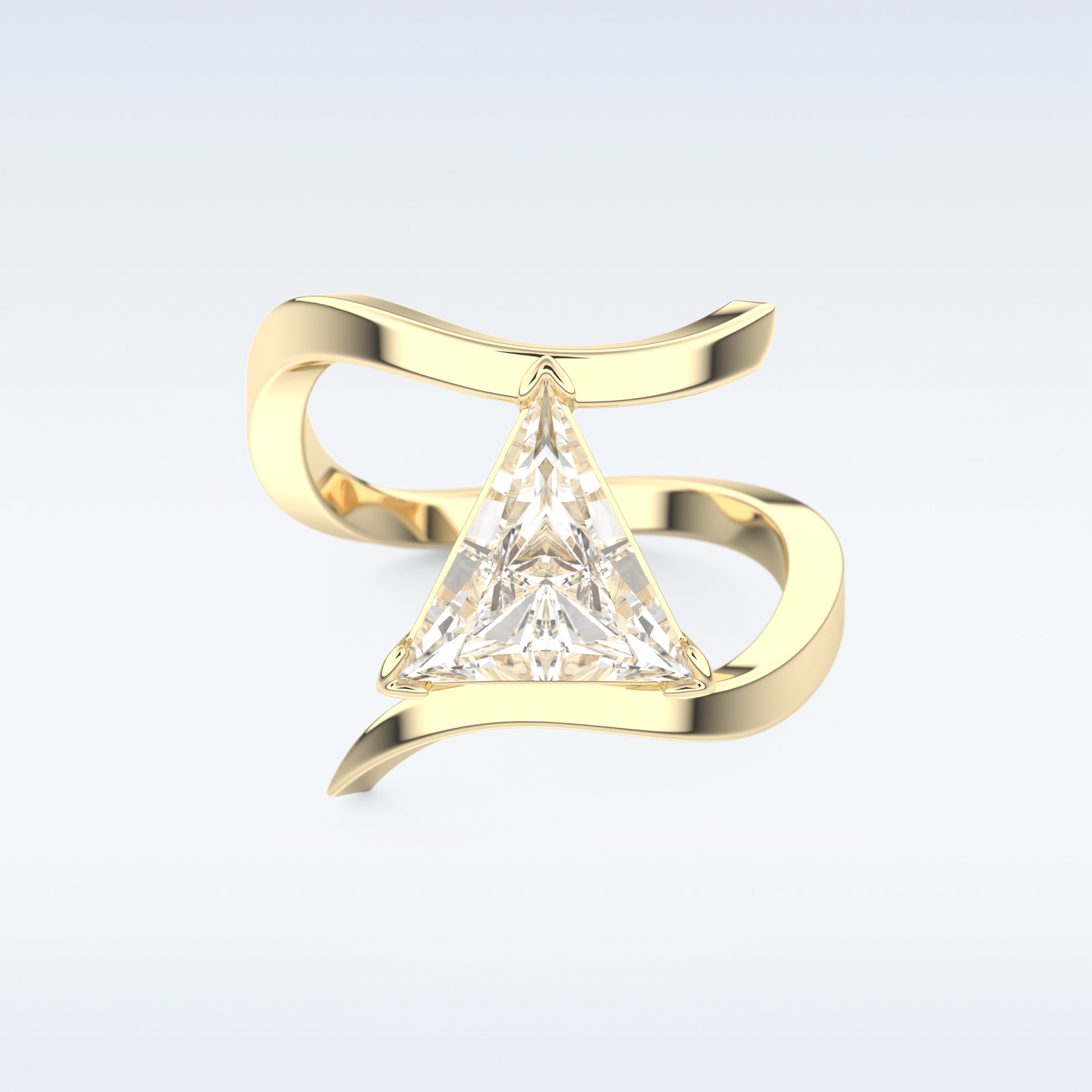 2.30 CT Solitaire Engagement Ring Featuring Triangle Moissanite