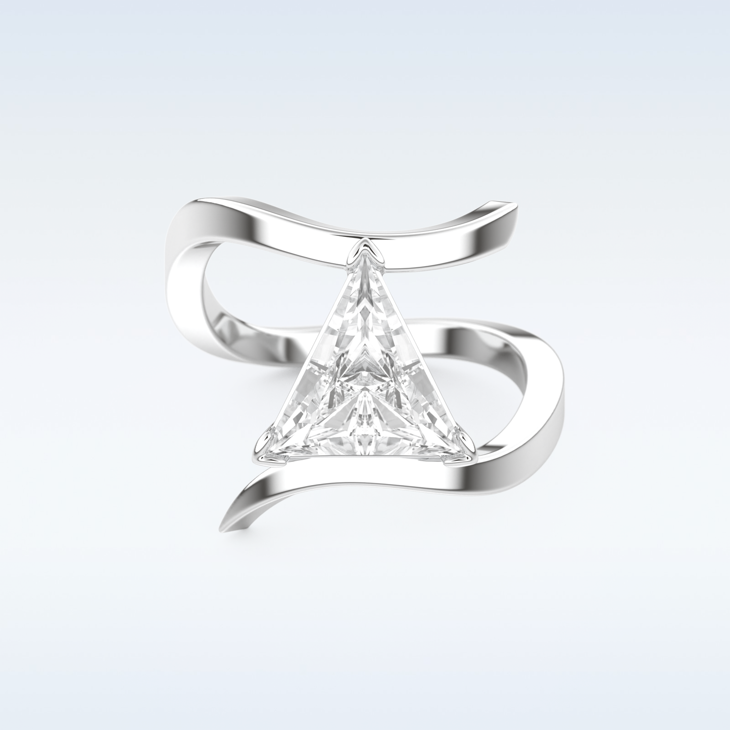 2.30 CT Solitaire Engagement Ring Featuring Triangle Moissanite