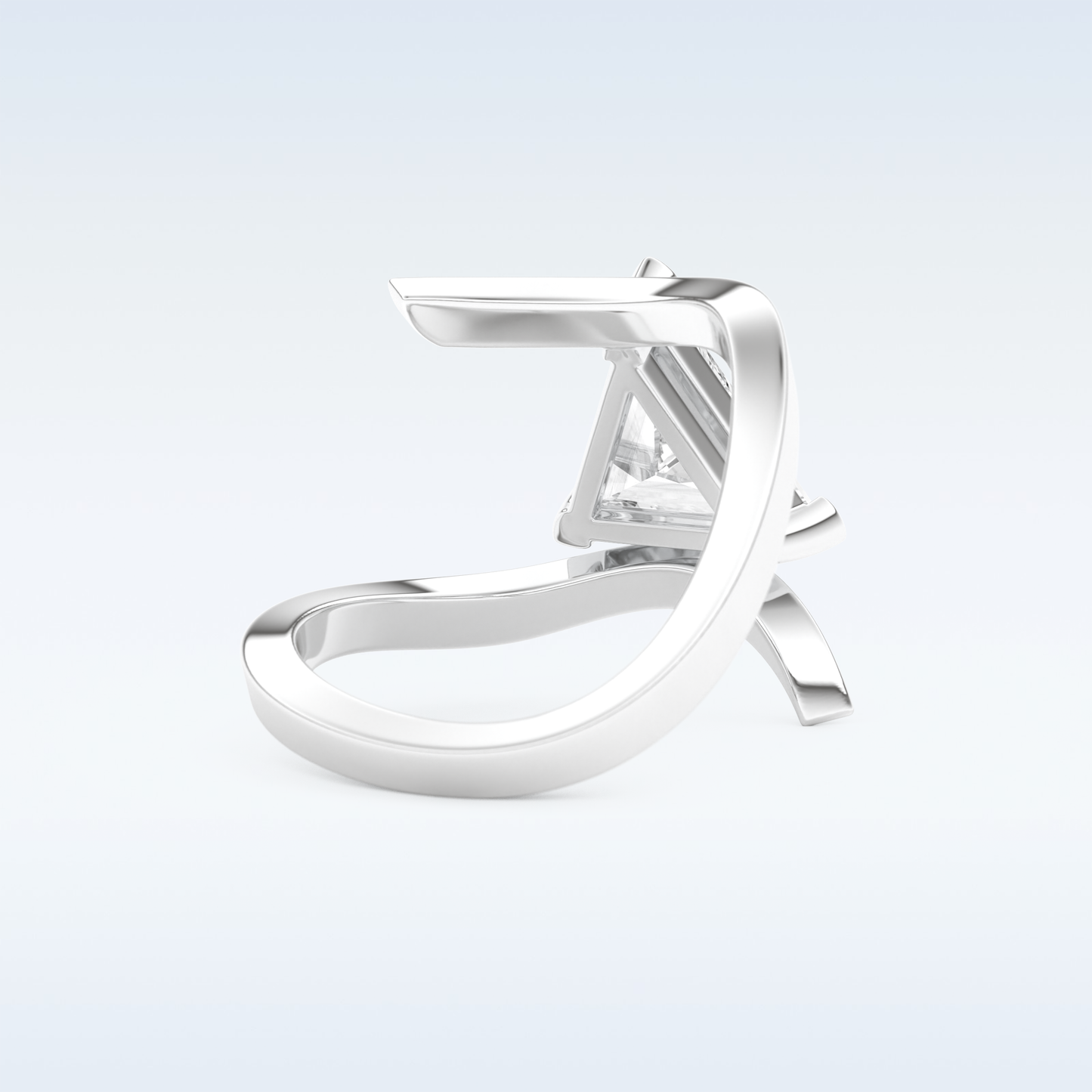 2.30 CT Solitaire Engagement Ring Featuring Triangle Moissanite