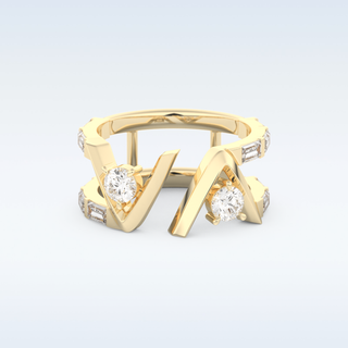 Stunning Wedding Band with 1.18 CT Round & Baguette Straight Cut Moissanite