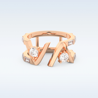 Stunning Wedding Band with 1.18 CT Round & Baguette Straight Cut Moissanite