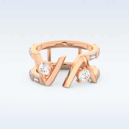 Stunning Wedding Band with 1.18 CT Round & Baguette Straight Cut Moissanite