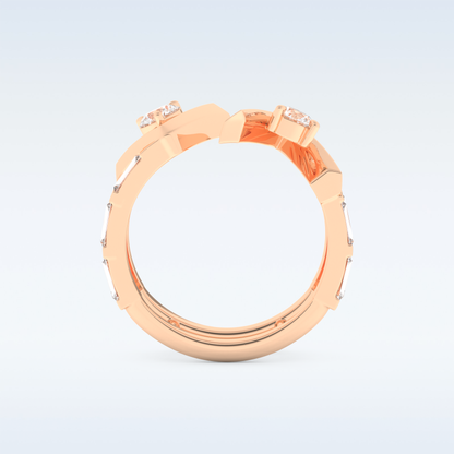 Stunning Wedding Band with 1.18 CT Round & Baguette Straight Cut Moissanite