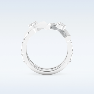 Stunning Wedding Band with 1.18 CT Round & Baguette Straight Cut Moissanite