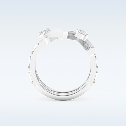 Stunning Wedding Band with 1.18 CT Round & Baguette Straight Cut Moissanite