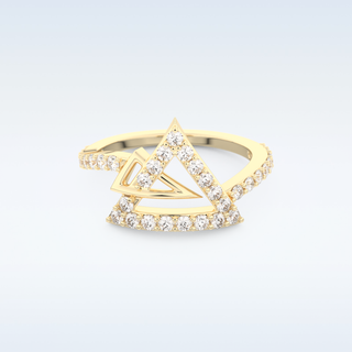 Geometric Half Eternity Wedding Band with 0.56 CT Round Cut Moissanite