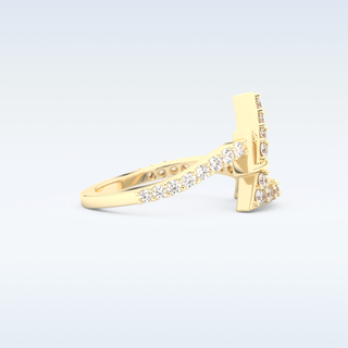 Geometric Half Eternity Wedding Band with 0.56 CT Round Cut Moissanite