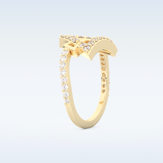 Geometric Half Eternity Wedding Band with 0.56 CT Round Cut Moissanite