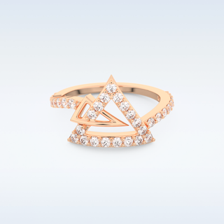 Geometric Half Eternity Wedding Band with 0.56 CT Round Cut Moissanite