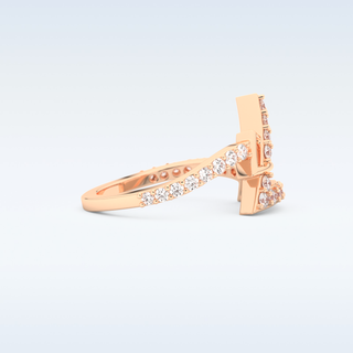 Geometric Half Eternity Wedding Band with 0.56 CT Round Cut Moissanite