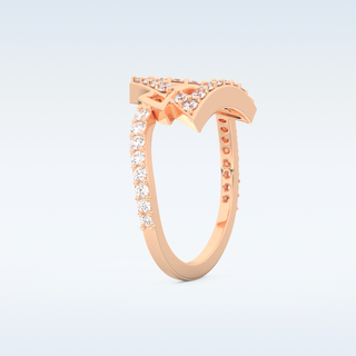 Geometric Half Eternity Wedding Band with 0.56 CT Round Cut Moissanite