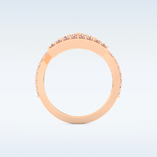 Geometric Half Eternity Wedding Band with 0.56 CT Round Cut Moissanite