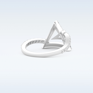 Geometric Half Eternity Wedding Band with 0.56 CT Round Cut Moissanite