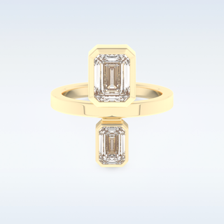 Bezel Style Wedding Band with 2.43 CT Round Emerald Moissanite