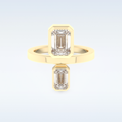 Bezel Style Wedding Band with 2.43 CT Round Emerald Moissanite