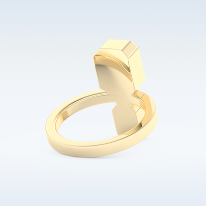 Bezel Style Wedding Band with 2.43 CT Round Emerald Moissanite