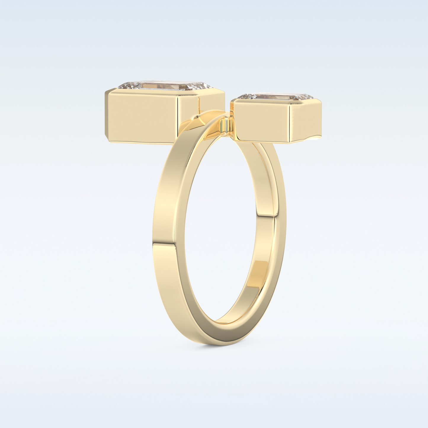 Bezel Style Wedding Band with 2.43 CT Round Emerald Moissanite