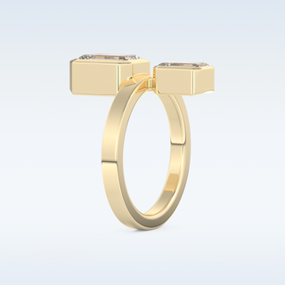 Bezel Style Wedding Band with 2.43 CT Round Emerald Moissanite