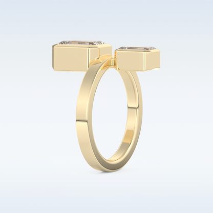 Bezel Style Wedding Band with 2.43 CT Round Emerald Moissanite