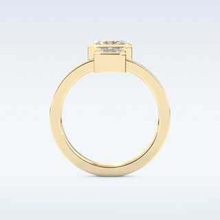 Bezel Style Wedding Band with 2.43 CT Round Emerald Moissanite