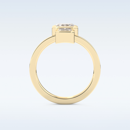 Bezel Style Wedding Band with 2.43 CT Round Emerald Moissanite