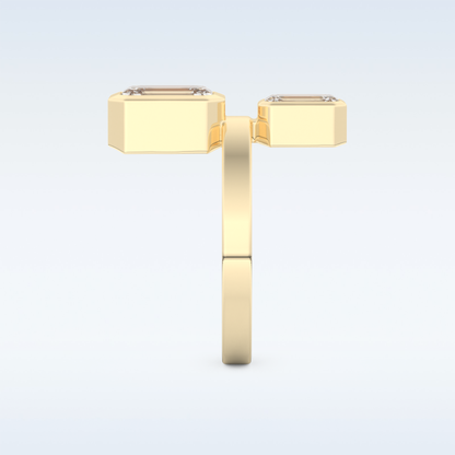 Bezel Style Wedding Band with 2.43 CT Round Emerald Moissanite