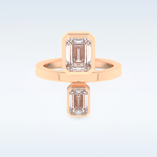 Bezel Style Wedding Band with 2.43 CT Round Emerald Moissanite