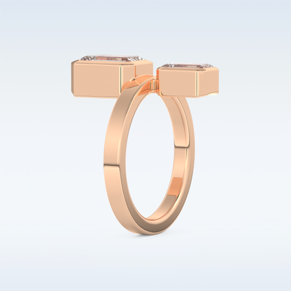 Bezel Style Wedding Band with 2.43 CT Round Emerald Moissanite