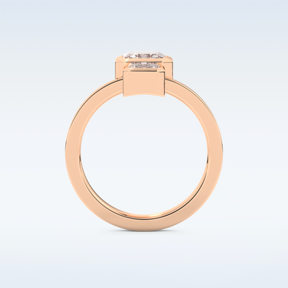 Bezel Style Wedding Band with 2.43 CT Round Emerald Moissanite