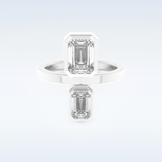 Bezel Style Wedding Band with 2.43 CT Round Emerald Moissanite