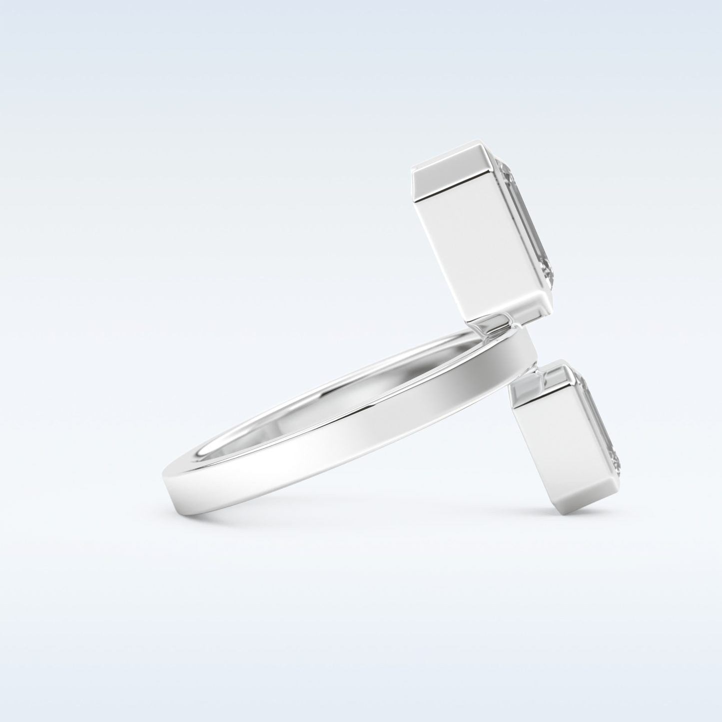 Bezel Style Wedding Band with 2.43 CT Round Emerald Moissanite