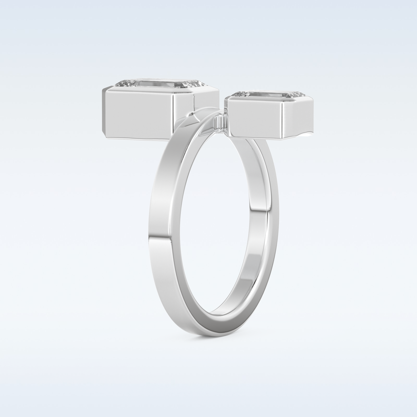 Bezel Style Wedding Band with 2.43 CT Round Emerald Moissanite