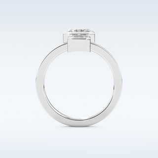 Bezel Style Wedding Band with 2.43 CT Round Emerald Moissanite