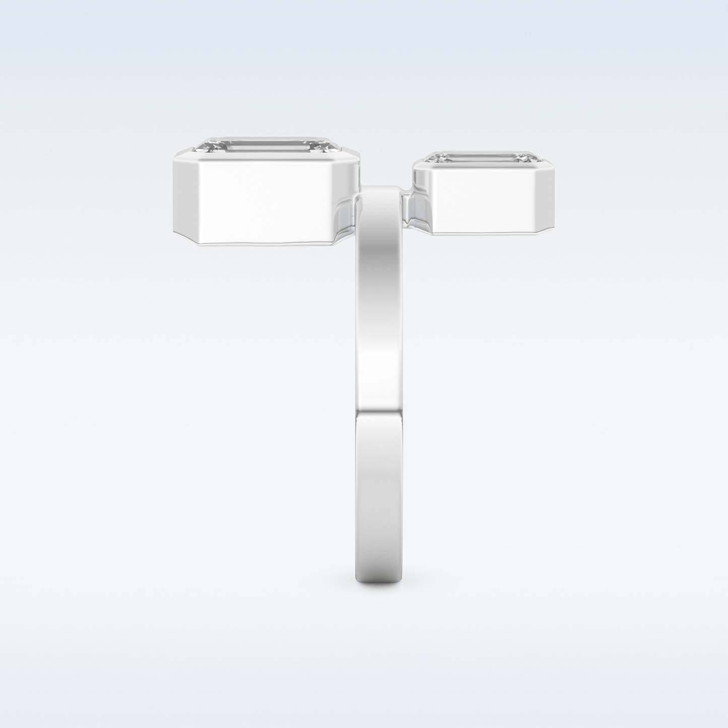 Bezel Style Wedding Band with 2.43 CT Round Emerald Moissanite