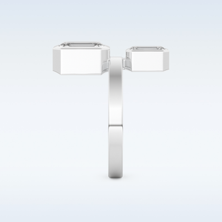 Bezel Style Wedding Band with 2.43 CT Round Emerald Moissanite