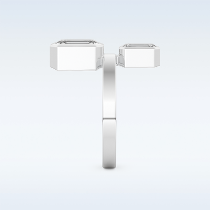 Bezel Style Wedding Band with 2.43 CT Round Emerald Moissanite