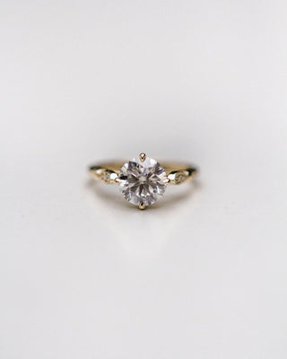Round Swirl Semi Pave Engagement Ring – 1 CT Moissanite Diamond