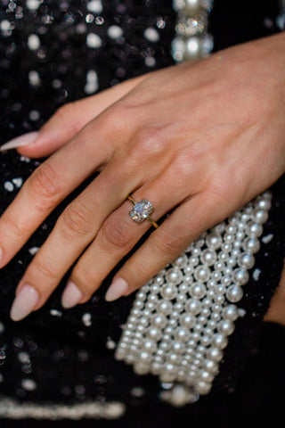 Round Swirl Semi Pave Engagement Ring – 1 CT Moissanite Diamond