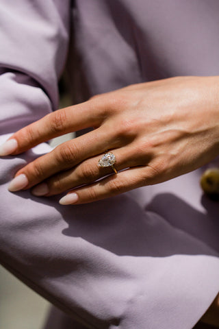 Round Swirl Semi Pave Engagement Ring – 1 CT Moissanite Diamond