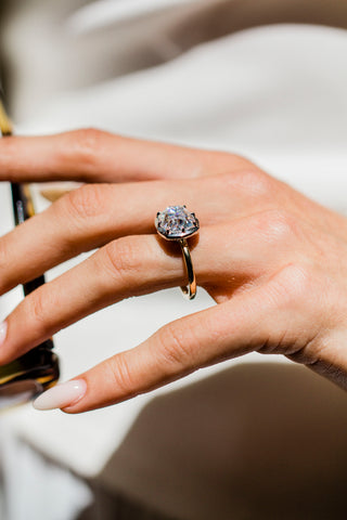 Round Swirl Semi Pave Engagement Ring – 1 CT Moissanite Diamond