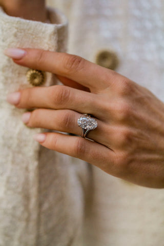 Round Swirl Semi Pave Engagement Ring – 1 CT Moissanite Diamond