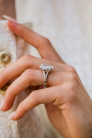 Round Swirl Semi Pave Engagement Ring – 1 CT Moissanite Diamond