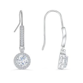 1.0 CT Round Cut Dangle Moissanite Earrings 5